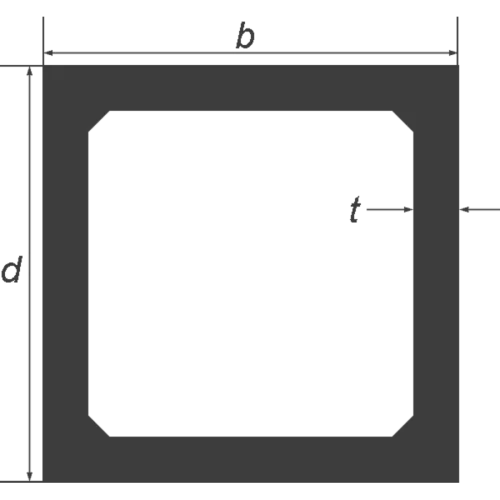 25 x 25 x 3.0 square hollow section S235