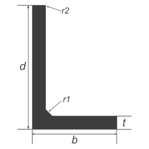 100 x 75 x 8 mild steel unequal angle S275